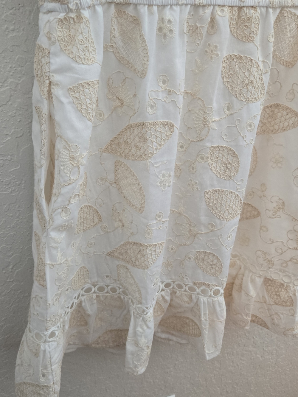 Sam Edelman Embroidered Mini Dress Ruffle Boho Coastal Cottagecore Resortwear 12 - Picture 7 of 12